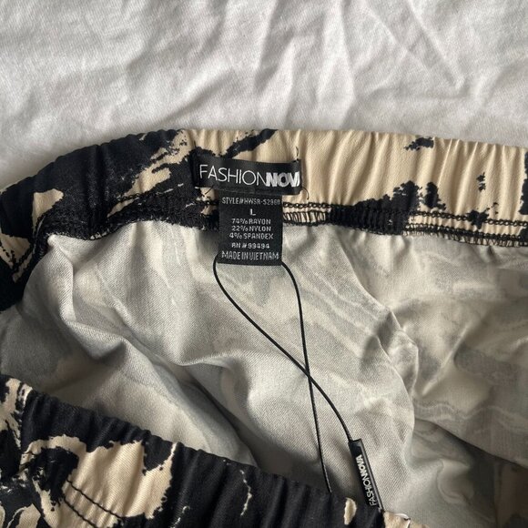 NWT Black and White Midi Ruched Skirt Set - Picture 4 of 8